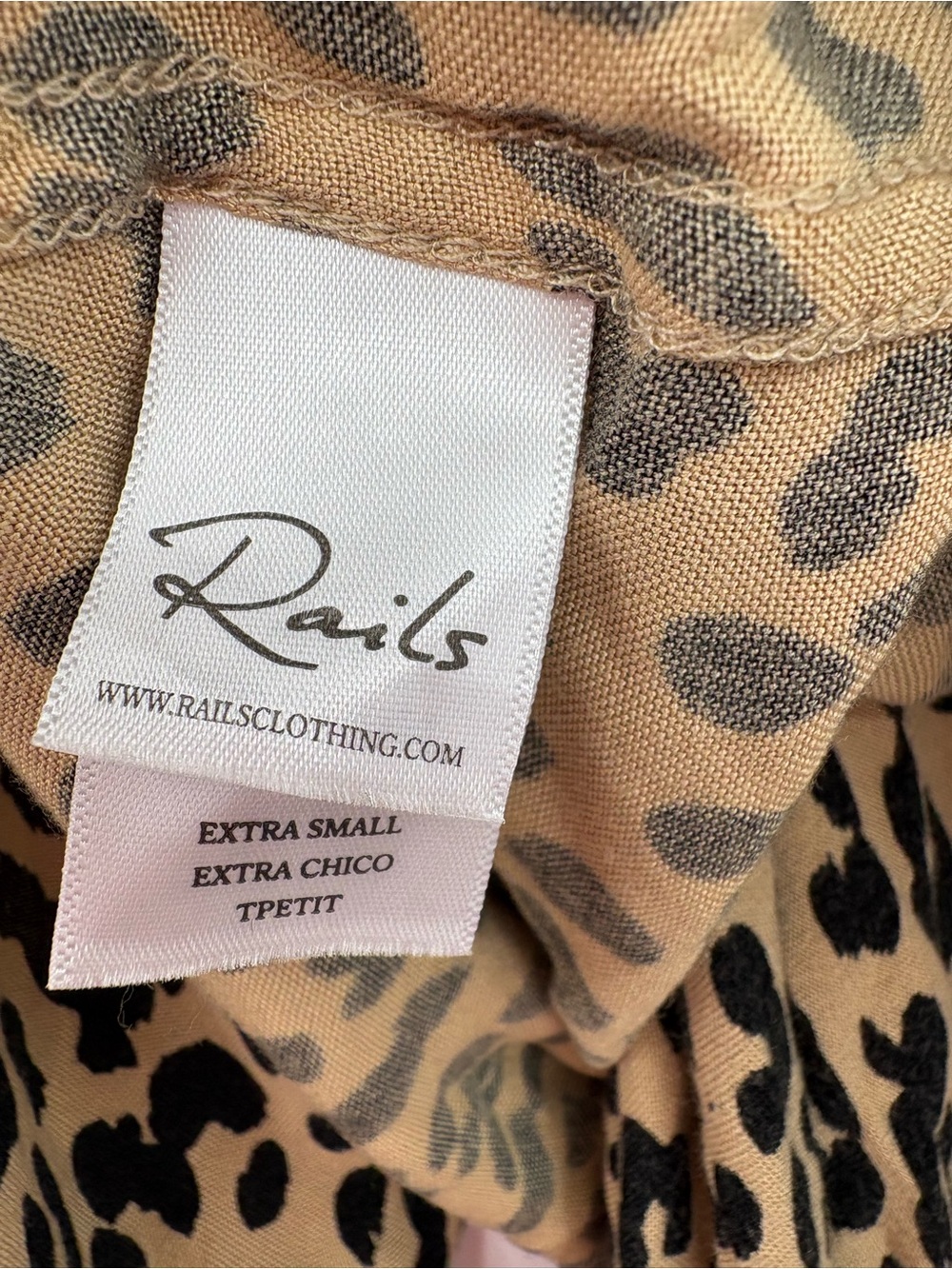 NWT Rails Clara Pajama Set XS Sand Jaguar Leopard Animal Print Rayon Lounge - Picture 14 of 16